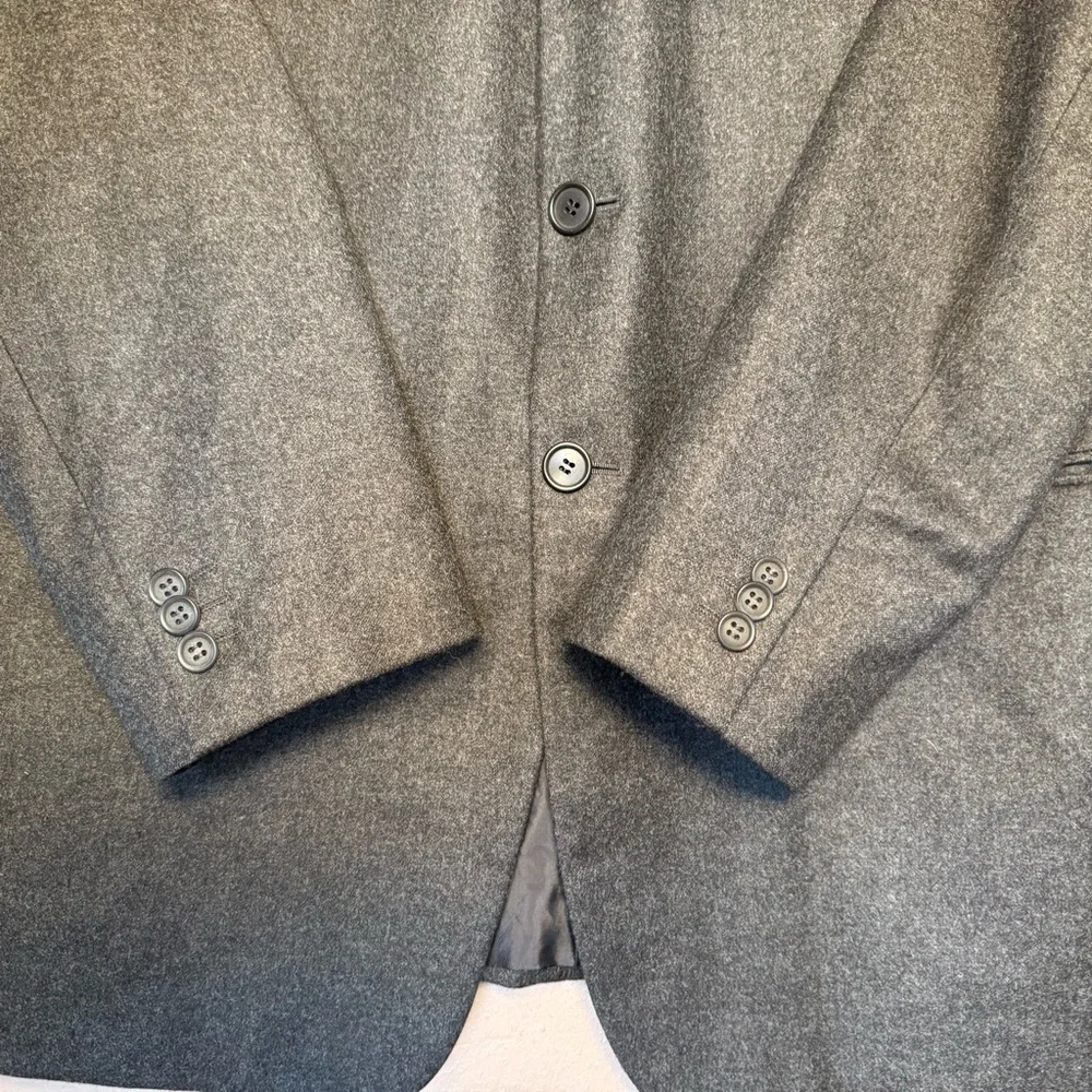 Giorgio Armani Classico Charcoal Gray Black Men's Wool & Cashmere Blazer 44R